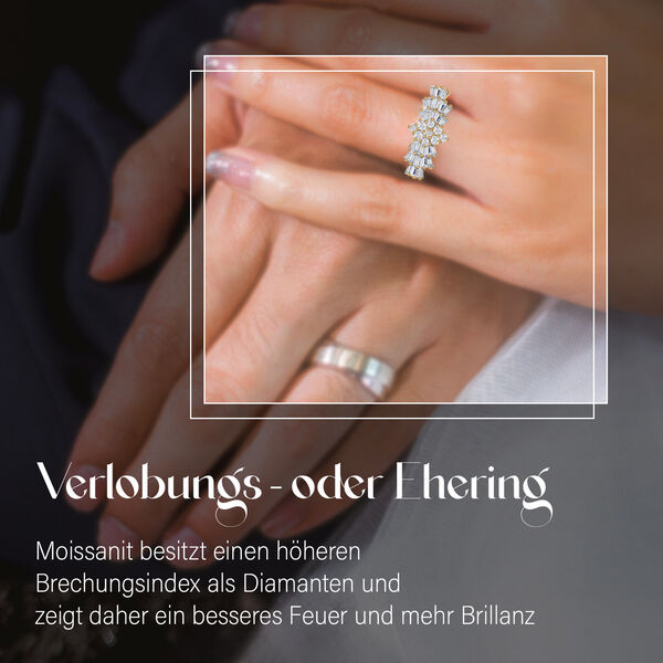 Moissanit Ballerina Ring, 925 Silber mit 750 Gelbgold Vermeil - 1,12 ct. image number 5