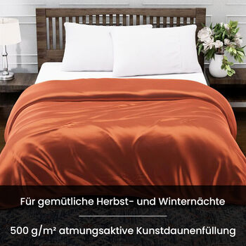 Serenity Night: Premium-Kollektion Herbst-Winter-Steppdecke aus 100 % Bambus mit hochwertiger Kunstdaunenf&uuml;llung &ndash; 135 x 200 cm, Kupferfarben