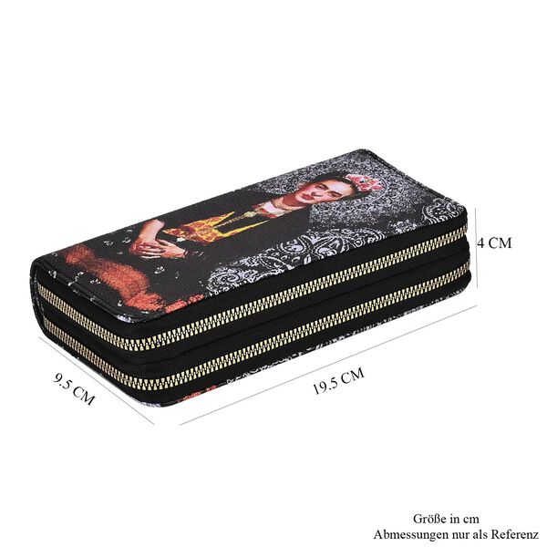 Frieda Kahlo Brieftasche mit doppeltem Reißverschluss und RFID-Schutz image number 8