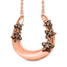 GP Kollektion - Natürlicher Champagner Diamant Halskette ca. 45 cm 925 Silber 750 Roségold Vermeil ca. 0.25 ct