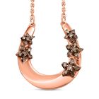 GP Kollektion - Natürlicher Champagner Diamant Halskette ca. 45 cm 925 Silber 750 Roségold Vermeil ca. 0.25 ct