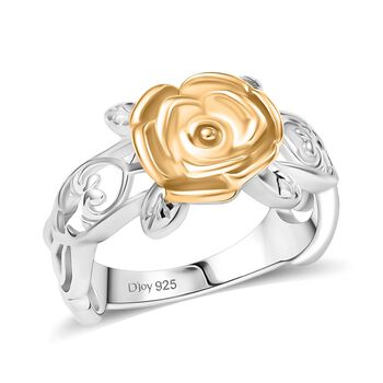 D'Joy Rosen-Ring, 925 Silber platiniert und vergoldet
