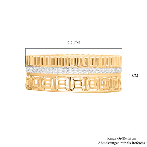 Wei&szlig;er Diamant P Ring 925 Silber Gelbgold Vermeil (Gr&ouml;&szlig;e 18.00) image number 5