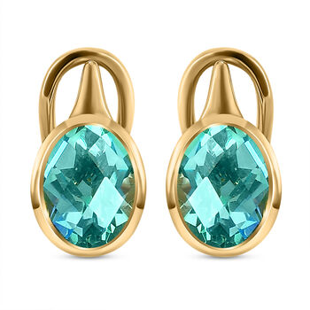 Pfau Triplett Quarz-Ohrringe, 925 Silber vergoldet ca. 4,04 ct