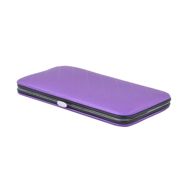 14er Set- kompaktes Maniküre Pflegeset aus Kunstleder, lila image number 3