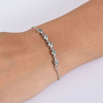 Alexandrit Armband ca. 19 cm 925 Silber rhodiniert ca. 0,92 ct.