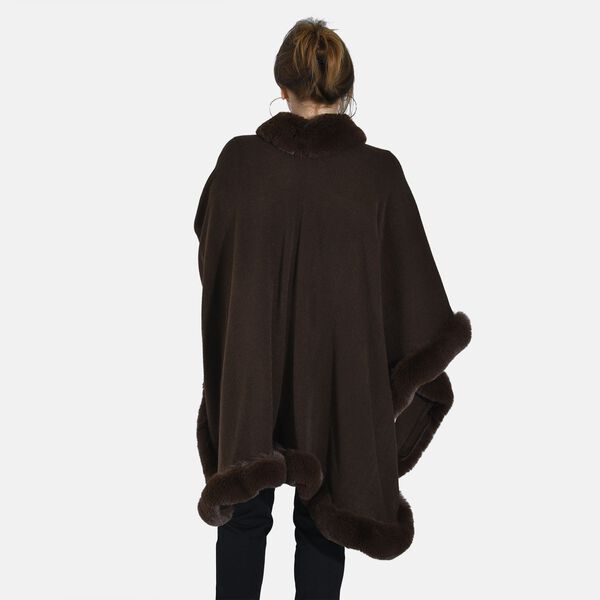 Kunstfell Ruana, Schokolade image number 2