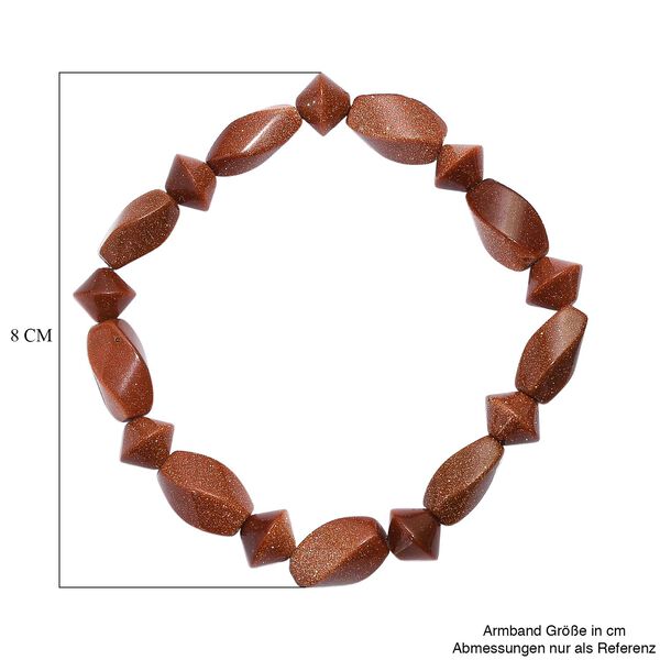 Gold Sandstein Armband Flexibel (18 cm), ca. 100.00 ct image number 5