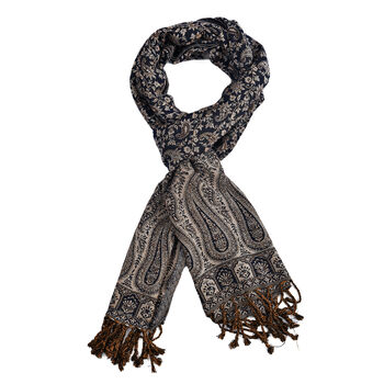 Gewebter Viskose Jamawar Schal, Gold