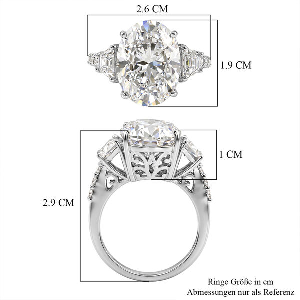 D'Joy Moissanit Ring 925 Silber Rhodiniert (Gr&ouml;&szlig;e 18.00) ca. 11,27 ct image number 6