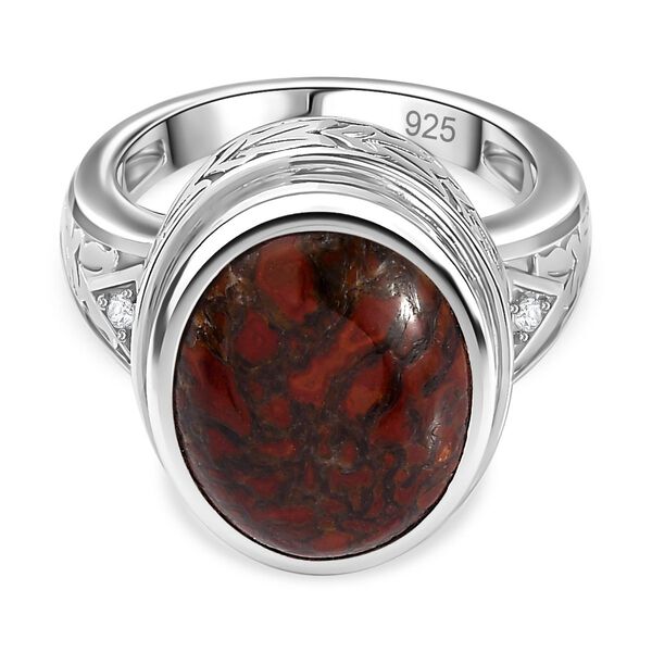 AAA Koprolith und Zirkon Ring - 8,38 ct.