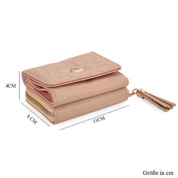 PU-Geldb&ouml;rse mit RFID-Schutz, 11x8x4cm, Beige image number 9