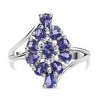 Tansanit Ring, 925 Silber rhodiniert (Gr&ouml;&szlig;e 19.00) ca. 1.70 ct