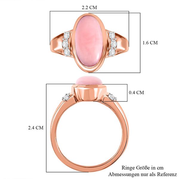 AA rosa Opal und Zirkon Ring - 3 ct. image number 7