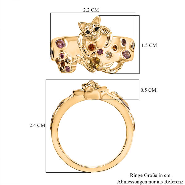 GP Trionfo Kollektion - AA Multi-Turmalin und Kanchanaburi blauer Saphir Ring - 0,69 ct. image number 9