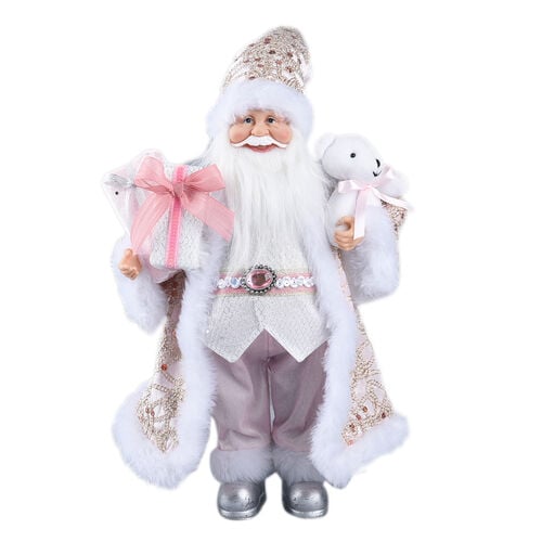 Weihnachtsmann, Christbaumspitze, Größe 45 cm, Rosa und Weiß  image number 0