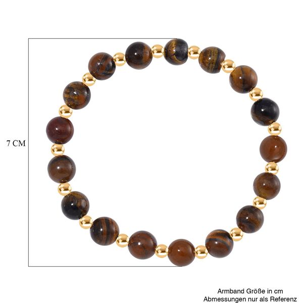 Gelbes Tigerauge Armband ca. Flexibles cm Standard gelb vergoldet ca. 60.00 ct image number 4