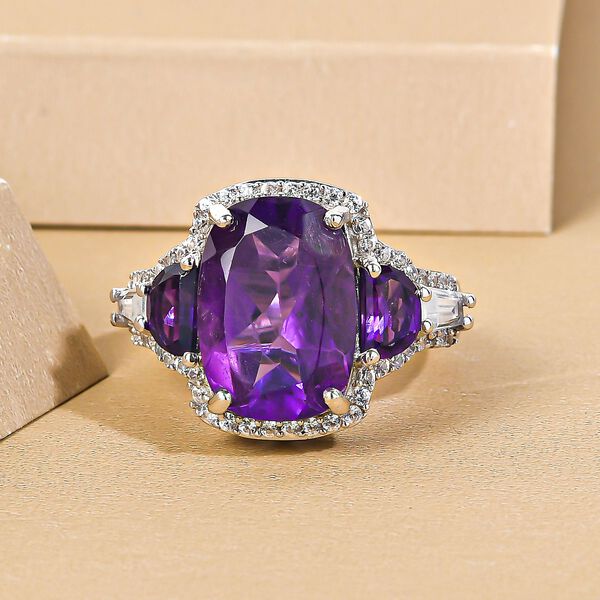 Afrikanischer Amethyst-Ring, 925 Silber platiniert  ca. 7,67 ct image number 2
