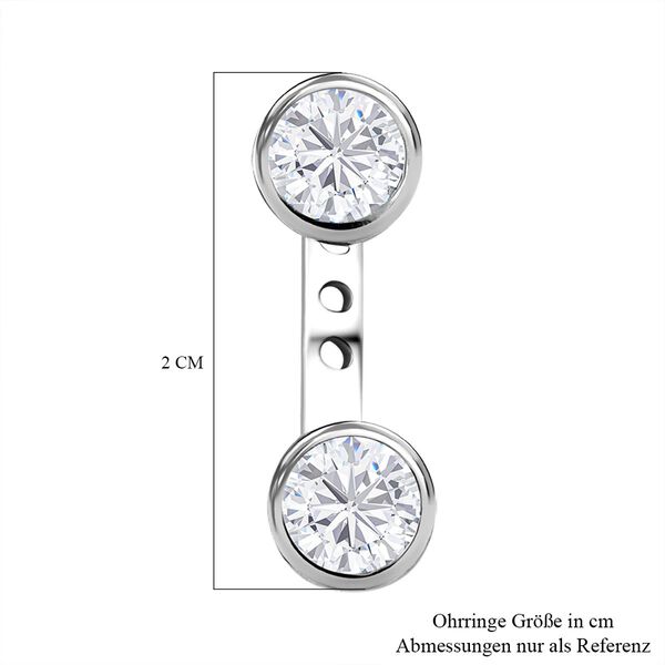 Moissanit Ohrringe 925 Silber platiniert ca. 1.68 ct image number 7