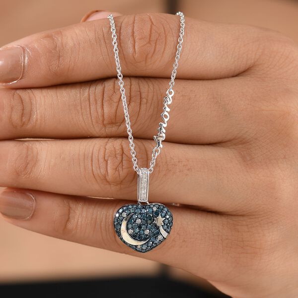 GP Celestial Dream Kollektion- Blauer Diamant, Kanchanaburi Blauer Saphir Schmuckset 925 Silber rhodiniert ca. 1.04 ct image number 4