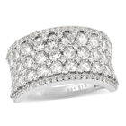 LUSTRO STELLA Premium AAA Zirkonia Cluster Ring 925 Silber platiniert (Größe 17.00) ca. 3,73 ct