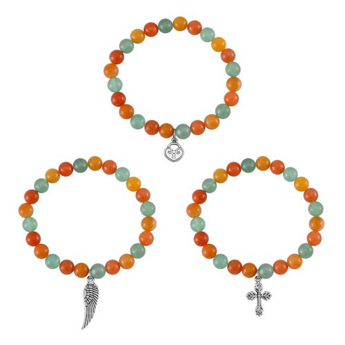 3er Set - Aventurin Edelsteine Armband ca. 249.00 ct image number 0