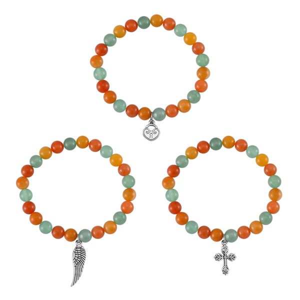 3er Set - Aventurin Edelsteine Armband ca. 249.00 ct