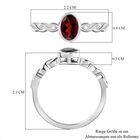 Roter Granat Ring 925 Silber (Größe 21.00) ca. 0,92 ct image number 6
