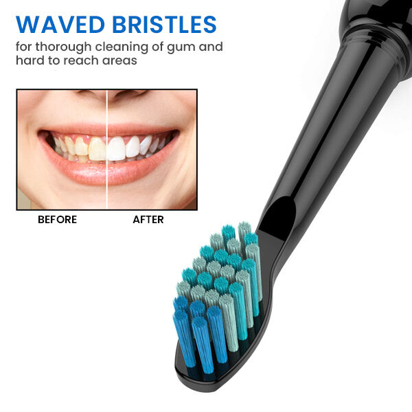 Elektrische Zahnb&uuml;rste mit Reisetasche und 8 B&uuml;rstenk&ouml;pfe, Gr&ouml;&szlig;e 23x2,5 cm, Schwarz image number 3