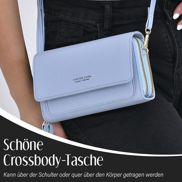 Crossbody-Tasche mit RFID-Schutz, Blau image number 2