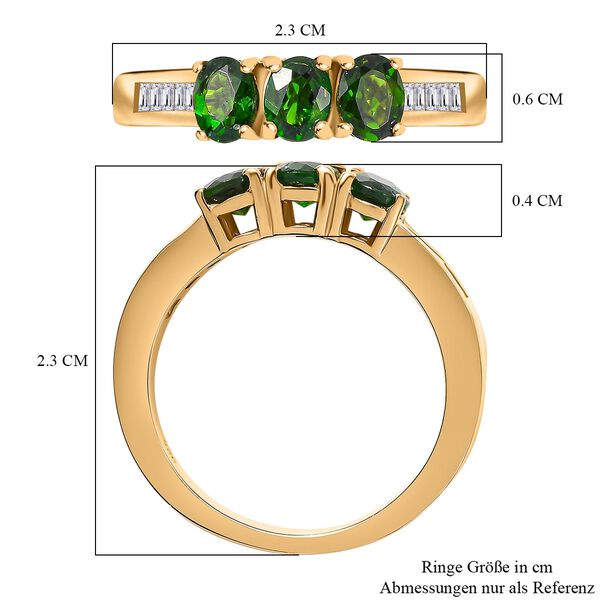 Natürlicher Chromdiopsid und Moissanit-Ring - 1,43 ct. image number 6