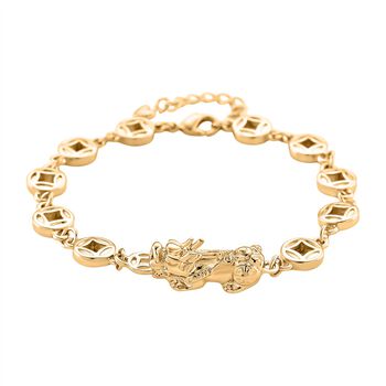 Nickelfreies Messing Armband ca. 18 cm + 2.5 cm Extender, ca. 13,50g, Goldfarben