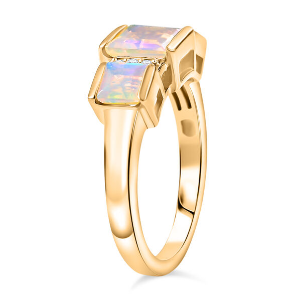 D'Joy AA Natürlicher, äthiopischer Welo Opal Ring 925 Silber 750 Gelbgold Vermeil (Größe 17.00) ca. 1,13 ct image number 4