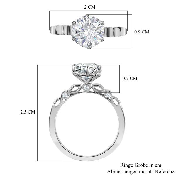 Moissanit Ring mit europäischem Schliff - 1,69 ct. image number 5