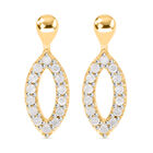 Weißer Diamant Ohrringe, 925 Silber Gelbgold Vermeil ca. 0.15 ct