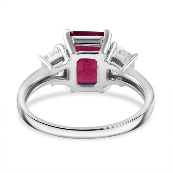 Afrikanischer Rubin und Zirkon Ring, ca. 4,44 ct. image number 3