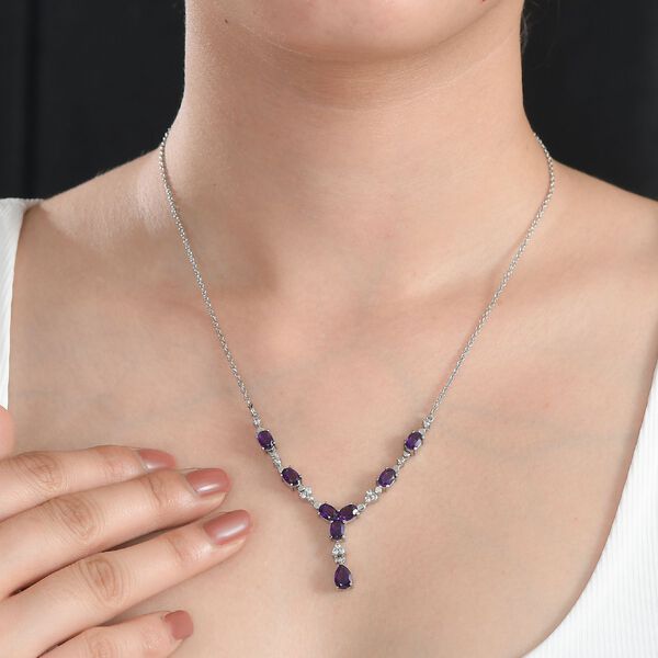 Afrikanischer Amethyst Halskette ca. 45 cm Edelstahl ca. 4.49 ct image number 3