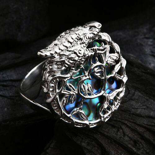Royal Bali - Abalone Muschel Ring 925 Silber (Größe 18.00) image number 1