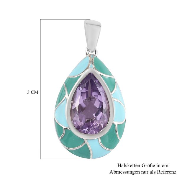 Rosa Amethyst Anh&auml;nger 925 Silber platiniert ca. 3,56 ct image number 7