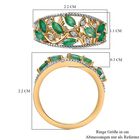 Sambischer Smaragd, Weißer Zirkon Ring, 925 Silber Gelbgold Vermeil (Größe 18.00) ca. 0.98 ct image number 6