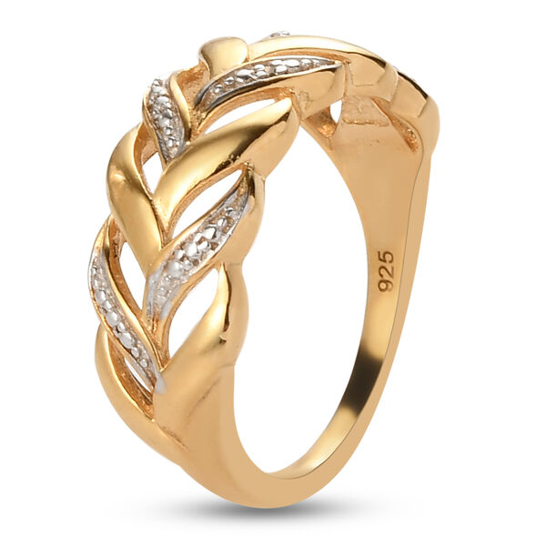 Diamant Ring 925 Silber vergoldet image number 5