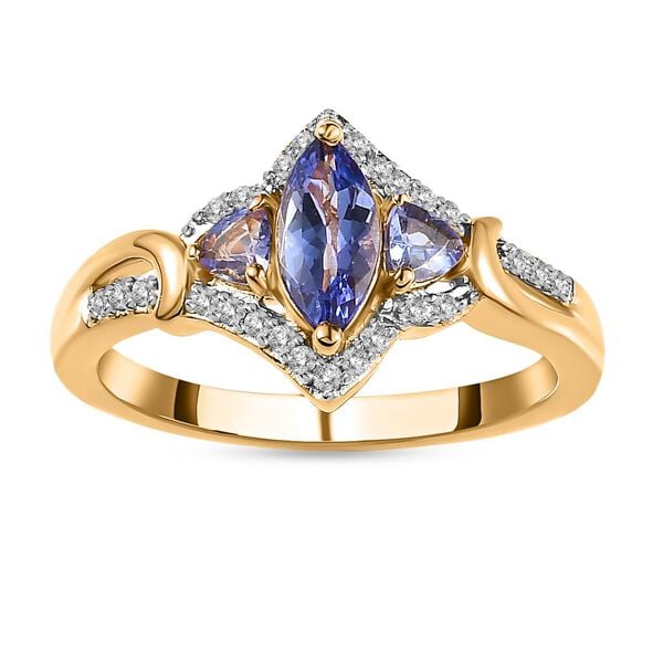 Tansanit und Zirkon Ring - 0,99 ct. image number 3