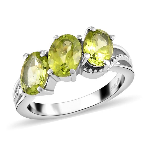 Nat&uuml;rlicher Peridot-Ring, (Gr&ouml;&szlig;e 17.00) Edelstahl, ca. 2,18 ct image number 4