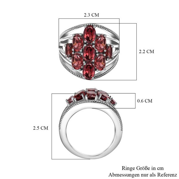 Roter Granat Ring, Edelstahl (Gr&ouml;&szlig;e 19.00) ca. 4.26 ct image number 7