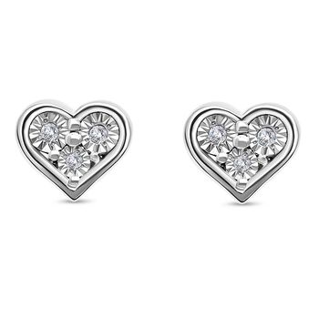 Wei&szlig;e Diamant-Ohrringe, 925 Silber platiniert