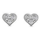 Weiße Diamant-Ohrringe, 925 Silber platiniert