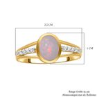 Natürlicher, äthiopischer Opal und weißer Zirkon-Ring, 925 Silber vergoldet  ca. 1,05 ct image number 4