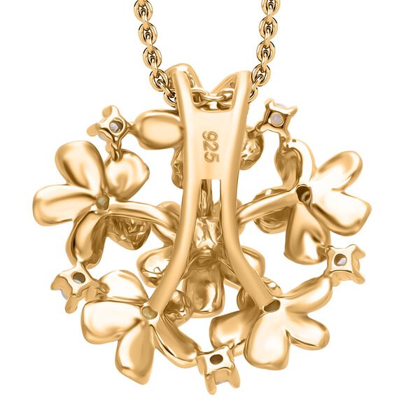 Weißer Diamant Anhänger,  925 Silber 750 Gelbgold Vermeil - 0,10 ct. image number 4