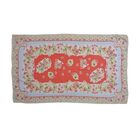 LA MAREY - bedruckter Seidenschal mit Blumenmuster, 180x110 cm, Orange