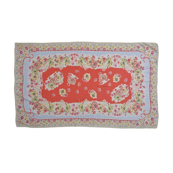 LA MAREY bedruckter Seidenschal, Orange